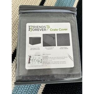 Friends Forever Dog Crate Cover Dark Grey Polyester Large